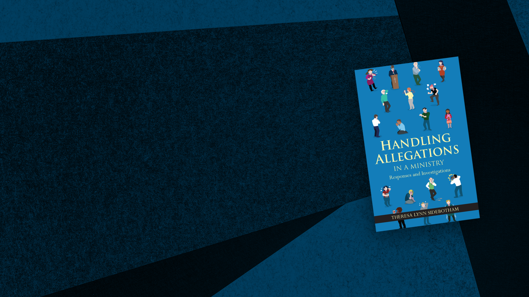 "Handling Allegations" book cover on blue background